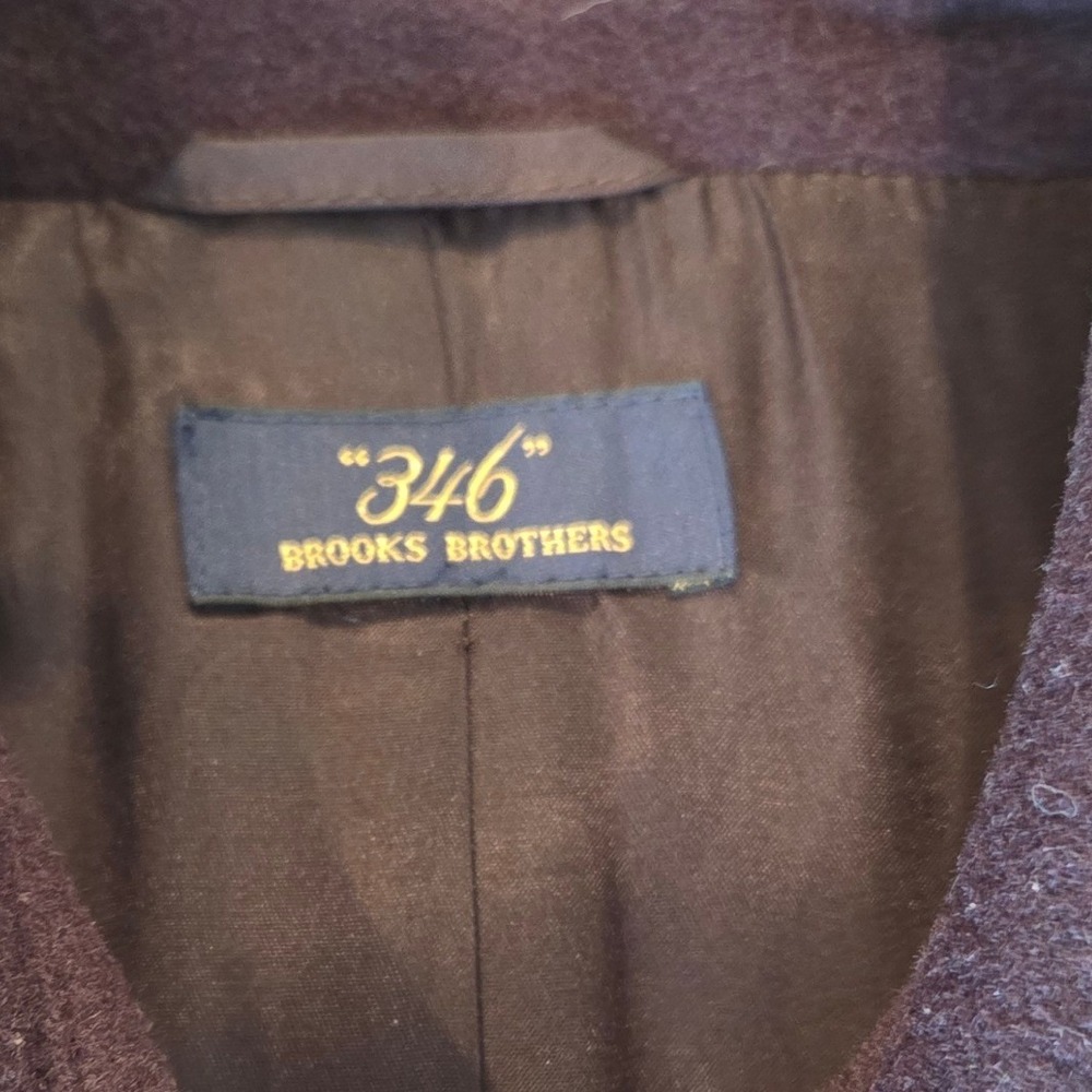 Brooks Brothers Pea Coat Wool Blend Double Breasted Tailored Purple Classic 10 - Picture 2 of 16